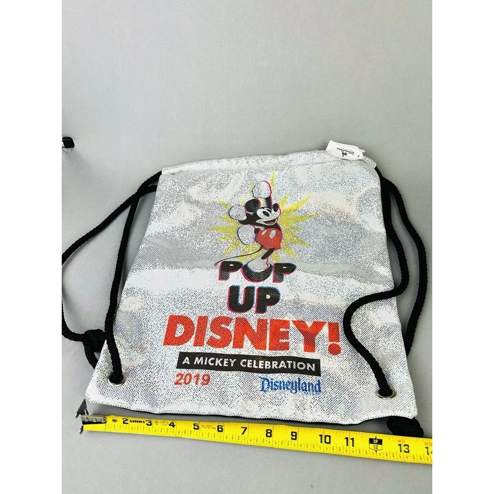 Disneyland 2019 Pop Up Disney Mickey‎ Mouse String Cinch Backpack Bag NEW